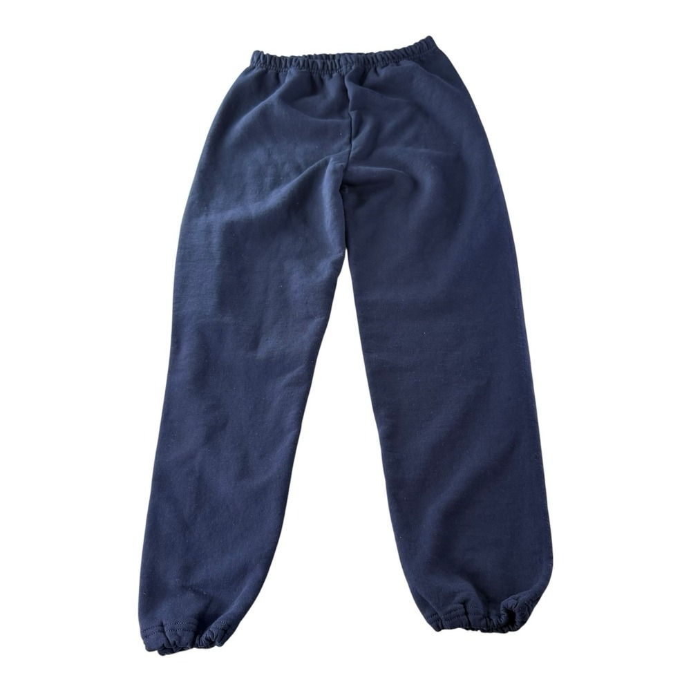 Jerzees Activewear Youth Large Navy Blue Fleece Sweatpants Elastic Cuff USA